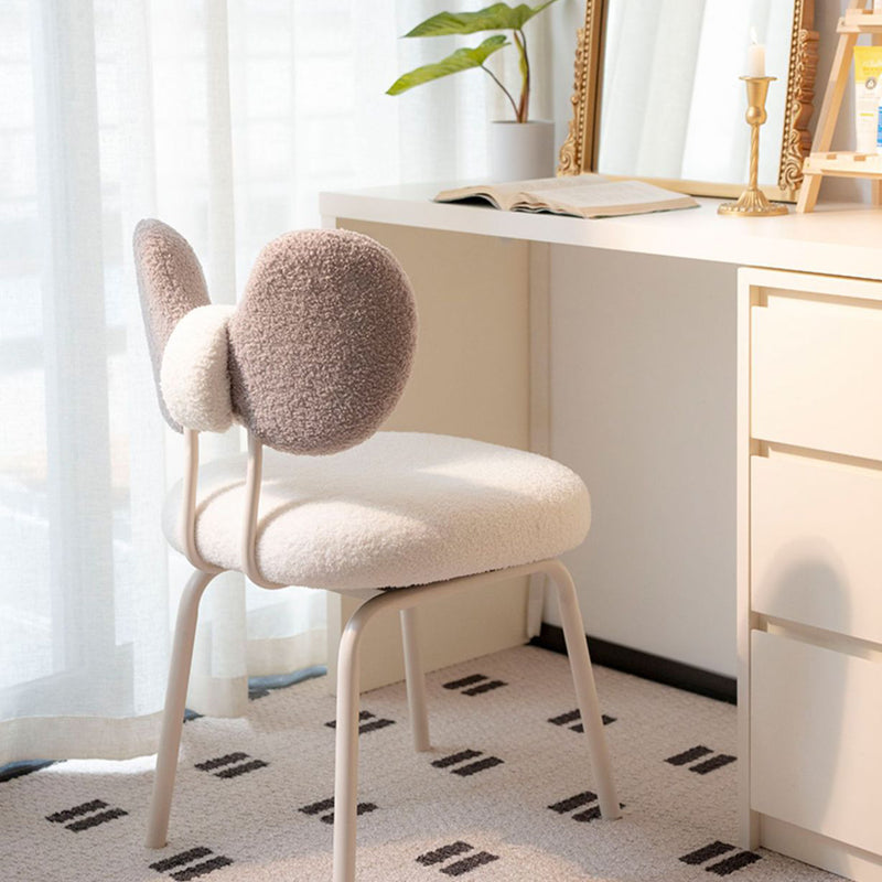Tabouret de coiffeuse pivotant contemporain nordique en laine d&