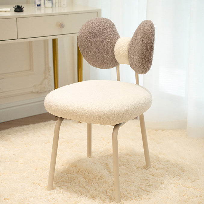 Tabouret de coiffeuse pivotant contemporain nordique en laine d&
