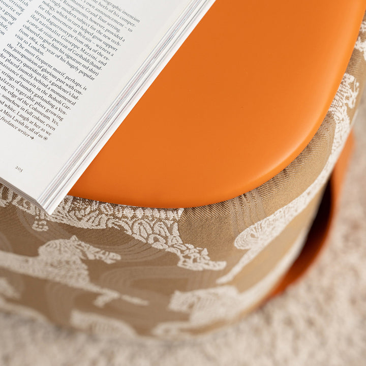 Contemporary Luxury Square Faux Saddle Leather Pouf Footstool For Entryway