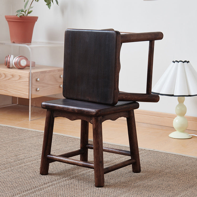 Traditional Japanese Rectangular Solid Wood Portable Low Stool Footstool Footrest For Living Room