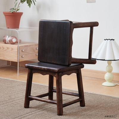Traditional Japanese Rectangular Solid Wood Portable Low Stool Footstool Footrest For Living Room