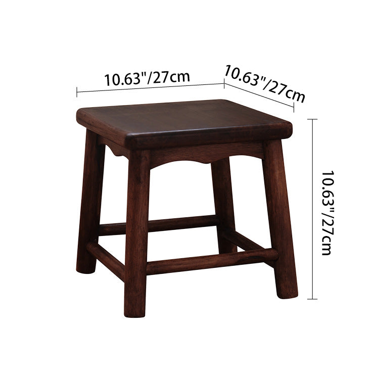Traditional Japanese Rectangular Solid Wood Portable Low Stool Footstool Footrest For Living Room