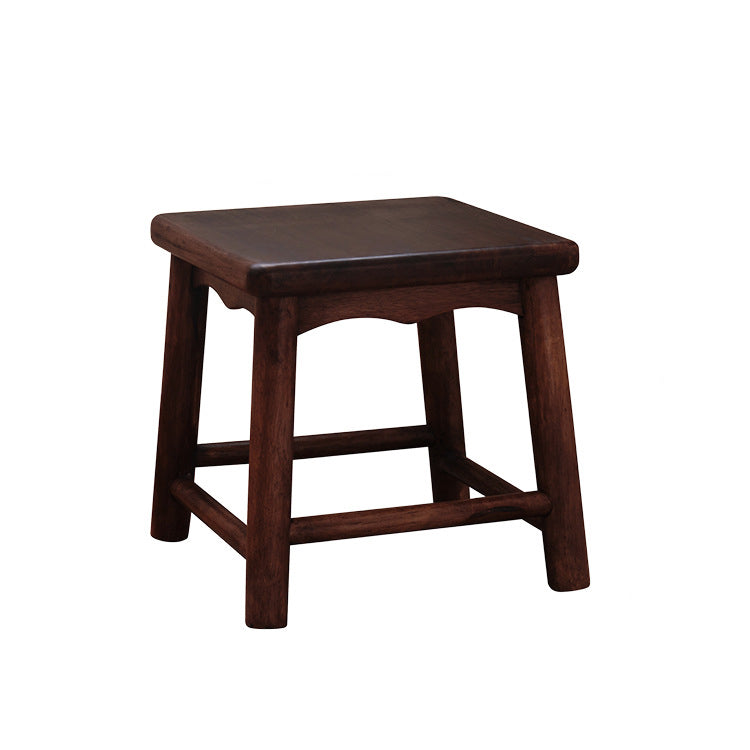 Traditional Japanese Rectangular Solid Wood Portable Low Stool Footstool Footrest For Living Room