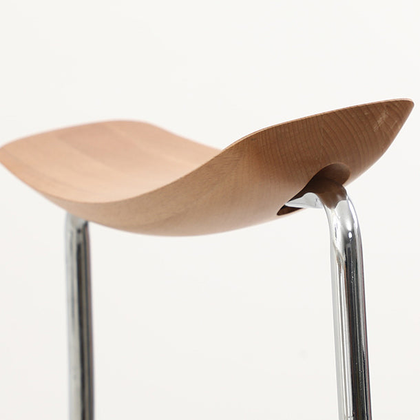 Modern Transitional Round Fabric Cushion Metal Solid Wood Bar Stool Flip-Up Solid Wood Backrest Footrest For Dining Room
