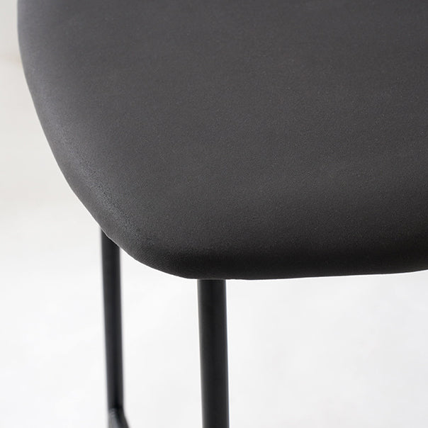 Modern Transitional Round Fabric Cushion Metal Solid Wood Bar Stool Flip-Up Solid Wood Backrest Footrest For Dining Room