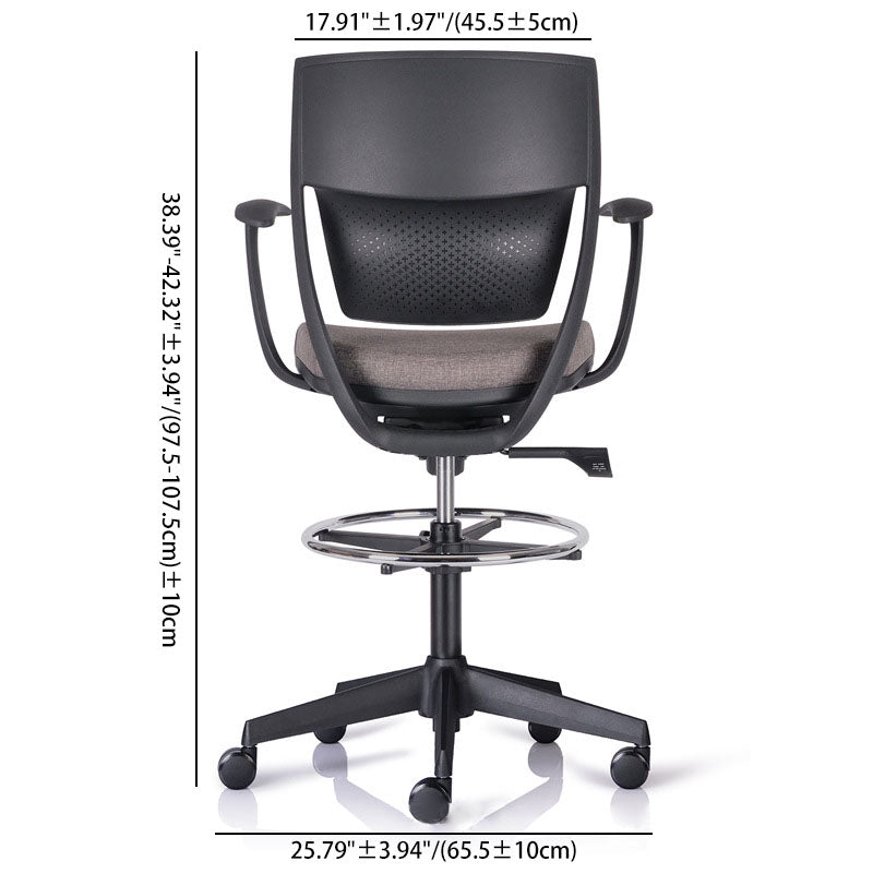 Contemporary Simplicity Ergonomic Fabric Upholstered Height-Adjustable Swivel Office Chair Desk Chair Footrest For Home Office