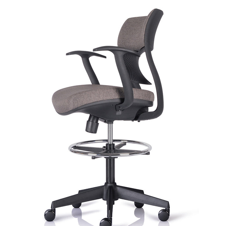 Contemporary Simplicity Ergonomic Fabric Upholstered Height-Adjustable Swivel Office Chair Desk Chair Footrest For Home Office