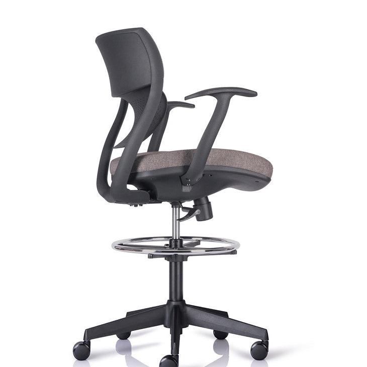Contemporary Simplicity Ergonomic Fabric Upholstered Height-Adjustable Swivel Office Chair Desk Chair Footrest For Home Office