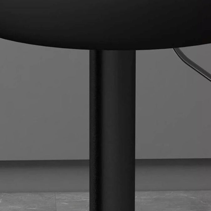 Zeitgenössischer luxuriöser runder Leder gepolsterter hebbarer drehbarer Barhocker mit niedriger Rückenlehne für das Esszimmer 