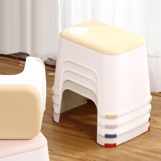 Tabouret bas empilable en plastique portable carré scandinave contemporain pour salon 