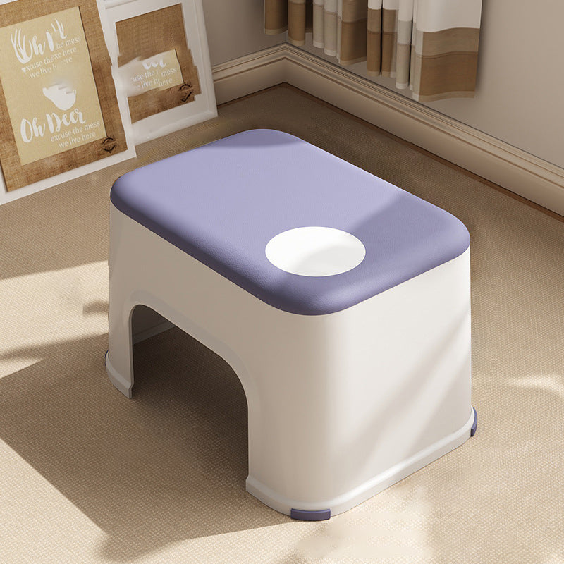 Tabouret bas empilable en plastique portable carré scandinave contemporain pour salon 