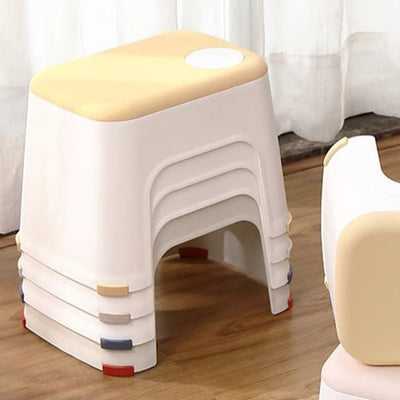 Tabouret bas empilable en plastique portable carré scandinave contemporain pour salon 
