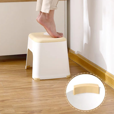 Tabouret bas empilable en plastique portable carré scandinave contemporain pour salon 