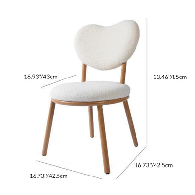 Moderner Shabby Chic runder Hocker aus Lammfleece mit Kohlenstoffstahlrahmen, herzförmiger Rückenlehne für das Schlafzimmer 
