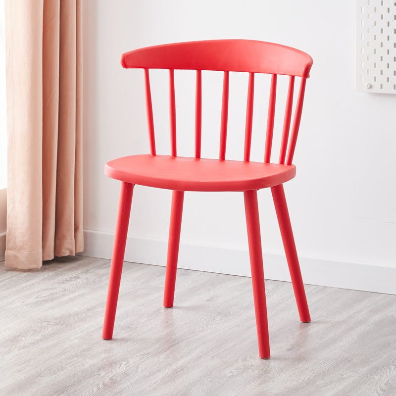 Moderner Mid-Century gebogener Kunststoff-Esszimmerstuhl mit offenem Rücken für das Esszimmer 