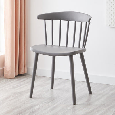 Moderner Mid-Century gebogener Kunststoff-Esszimmerstuhl mit offenem Rücken für das Esszimmer 