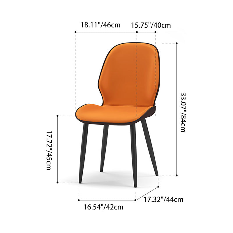 Silla de comedor con respaldo, tapizada en tela técnica de simplicidad moderna, patas de acero al carbono para comedor 