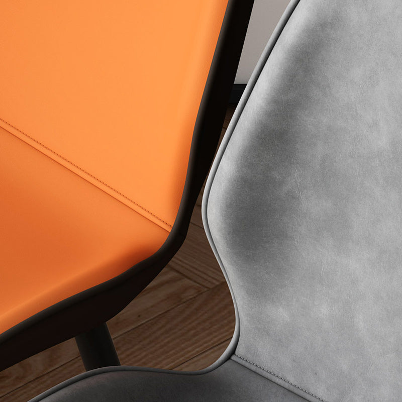 Silla de comedor con respaldo, tapizada en tela técnica de simplicidad moderna, patas de acero al carbono para comedor 