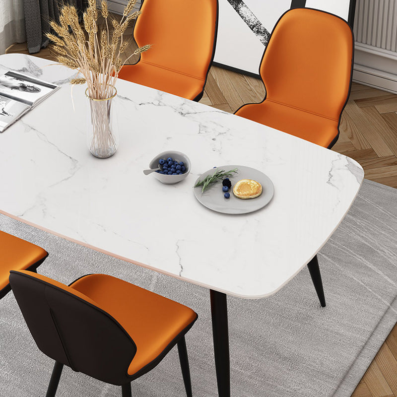 Silla de comedor con respaldo, tapizada en tela técnica de simplicidad moderna, patas de acero al carbono para comedor 
