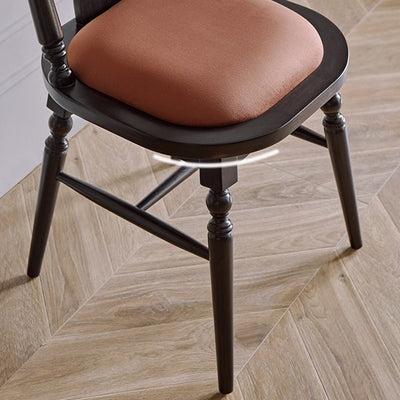 Silla de comedor con respaldo de madera maciza de franela de estilo moderno y transicional para comedor 