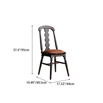 Silla de comedor con respaldo de madera maciza de franela de estilo moderno y transicional para comedor 