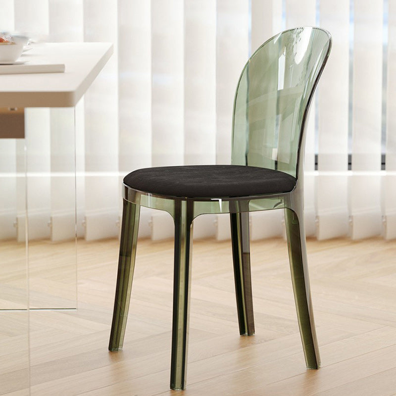 Contemporary Scandinavian Curved Velvet PC Vanity Stool For Bedroom