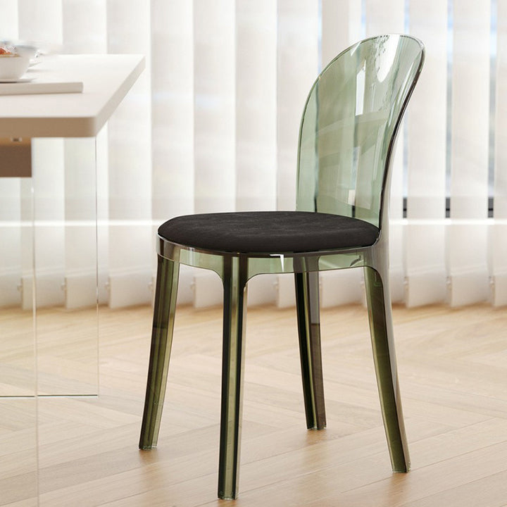 Contemporary Scandinavian Curved Velvet PC Vanity Stool For Bedroom