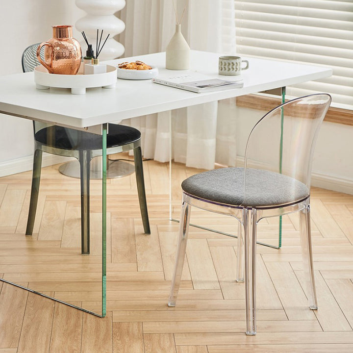 Contemporary Scandinavian Curved Velvet PC Vanity Stool For Bedroom