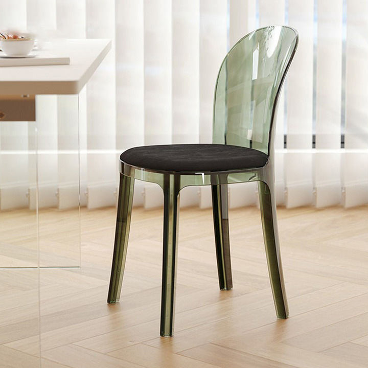 Contemporary Scandinavian Curved Velvet PC Vanity Stool For Bedroom