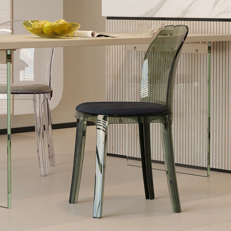 Contemporary Scandinavian Curved Velvet PC Vanity Stool For Bedroom