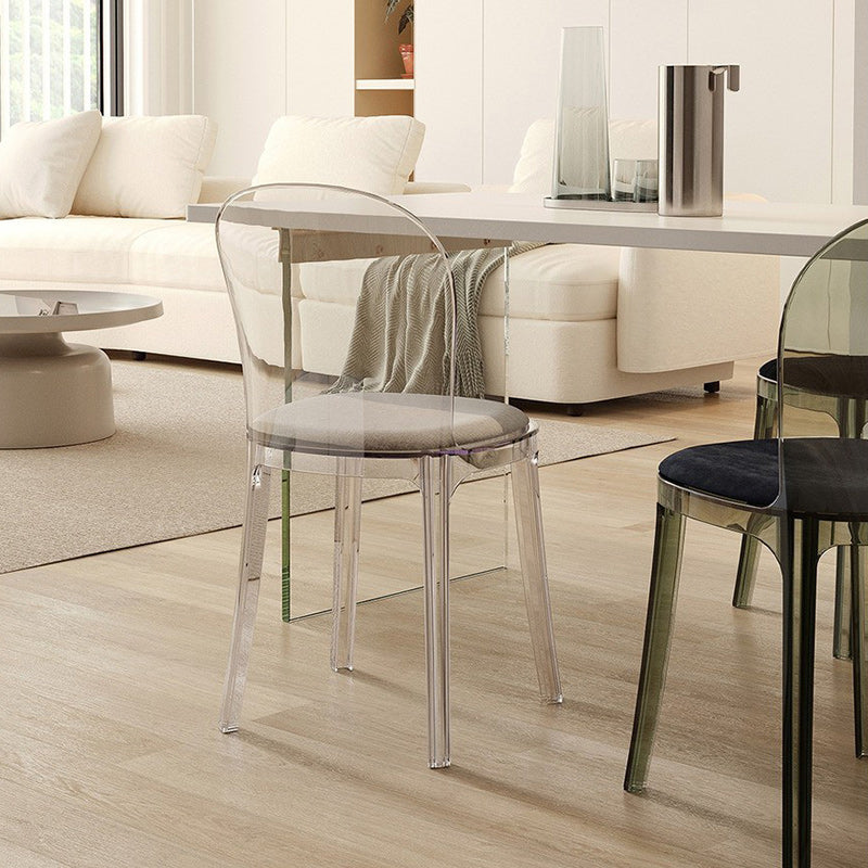 Contemporary Scandinavian Curved Velvet PC Vanity Stool For Bedroom