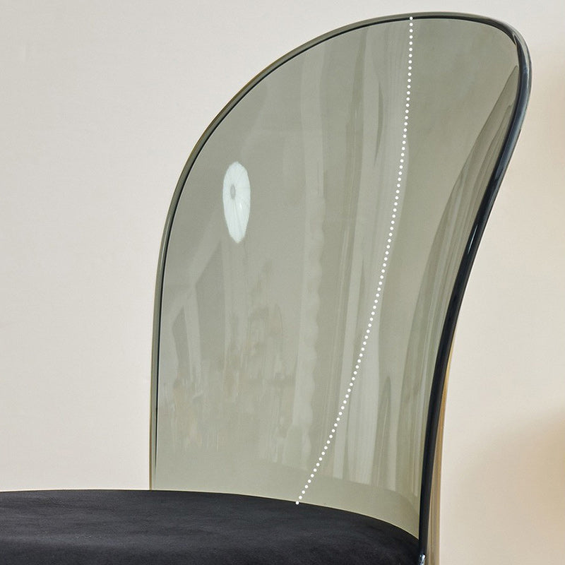 Contemporary Scandinavian Curved Velvet PC Vanity Stool For Bedroom