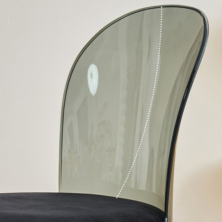 Contemporary Scandinavian Curved Velvet PC Vanity Stool For Bedroom