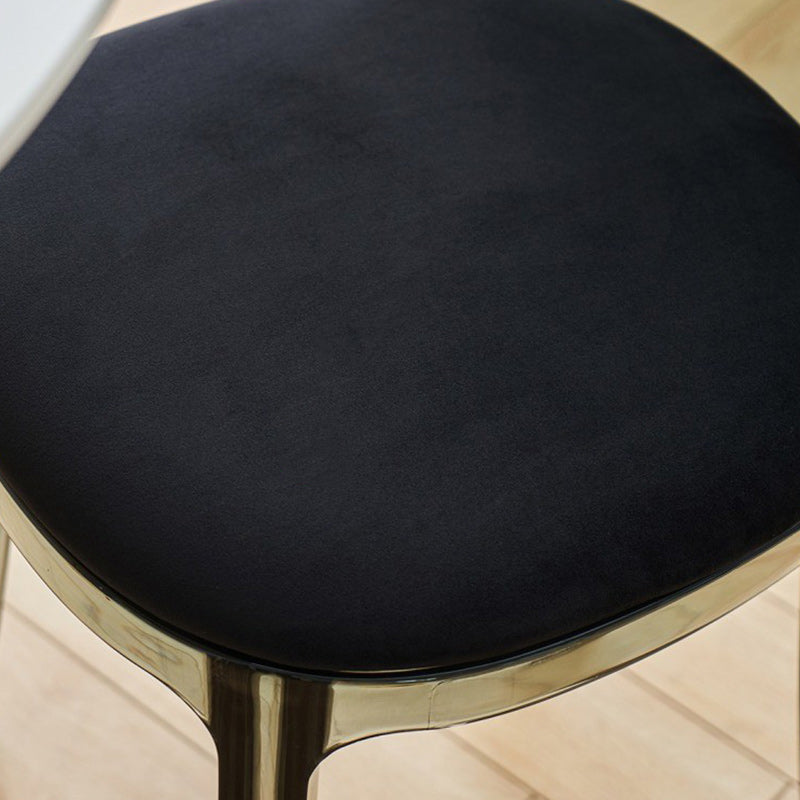 Contemporary Scandinavian Curved Velvet PC Vanity Stool For Bedroom