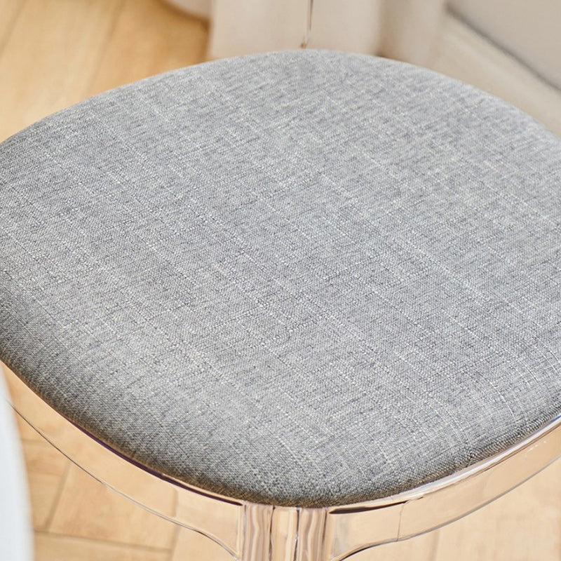 Contemporary Scandinavian Curved Velvet PC Vanity Stool For Bedroom