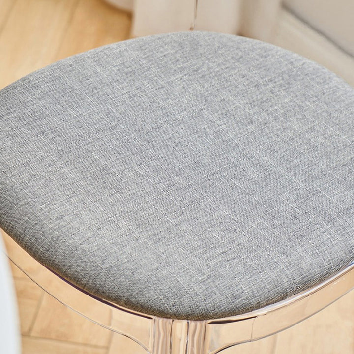 Contemporary Scandinavian Curved Velvet PC Vanity Stool For Bedroom