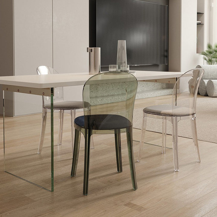 Contemporary Scandinavian Curved Velvet PC Vanity Stool For Bedroom
