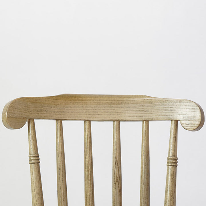 Modern Mid-Century Round Chinese Toon Wood Dining Chair Spindle Back Footrest For Dining Room