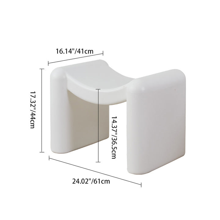 Tabouret bas en plastique portable empilable avec siège incurvé nordique contemporain pour salon 