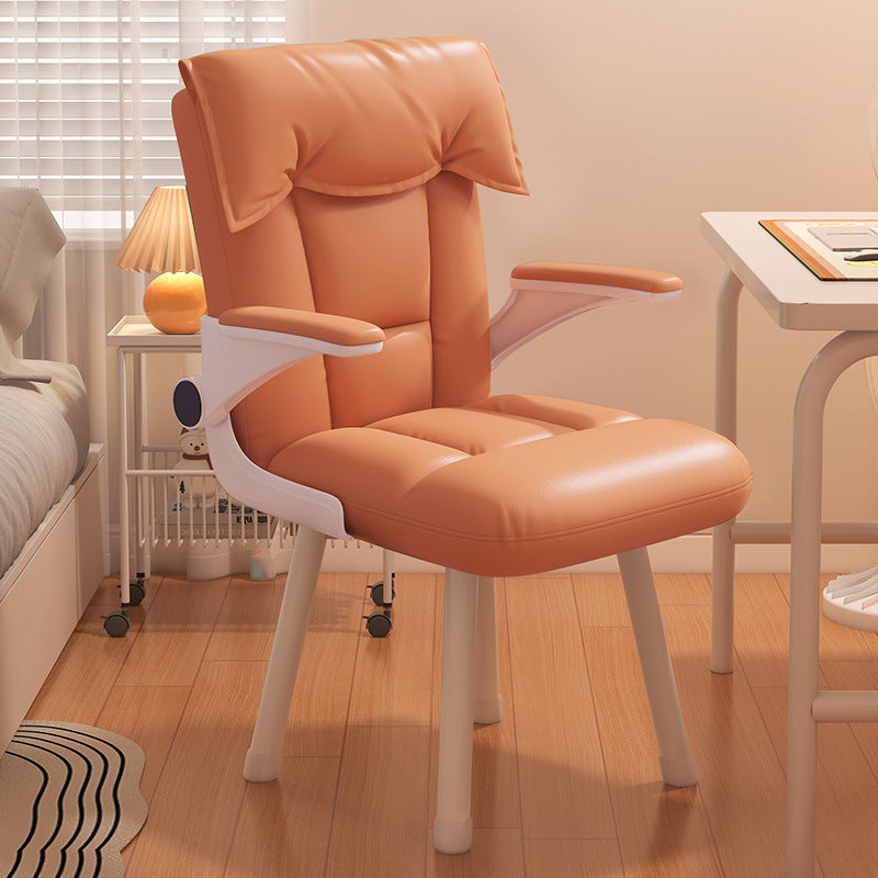 Chaise de bureau en bois massif rembourrée de tissu technique carré tufté nordique contemporain avec dossier et accoudoirs pour bureau à domicile 