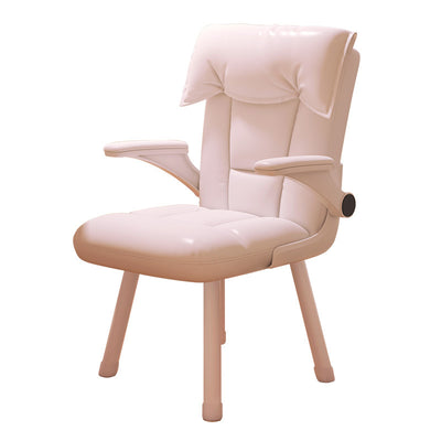 Chaise de bureau en bois massif rembourrée de tissu technique carré tufté nordique contemporain avec dossier et accoudoirs pour bureau à domicile 