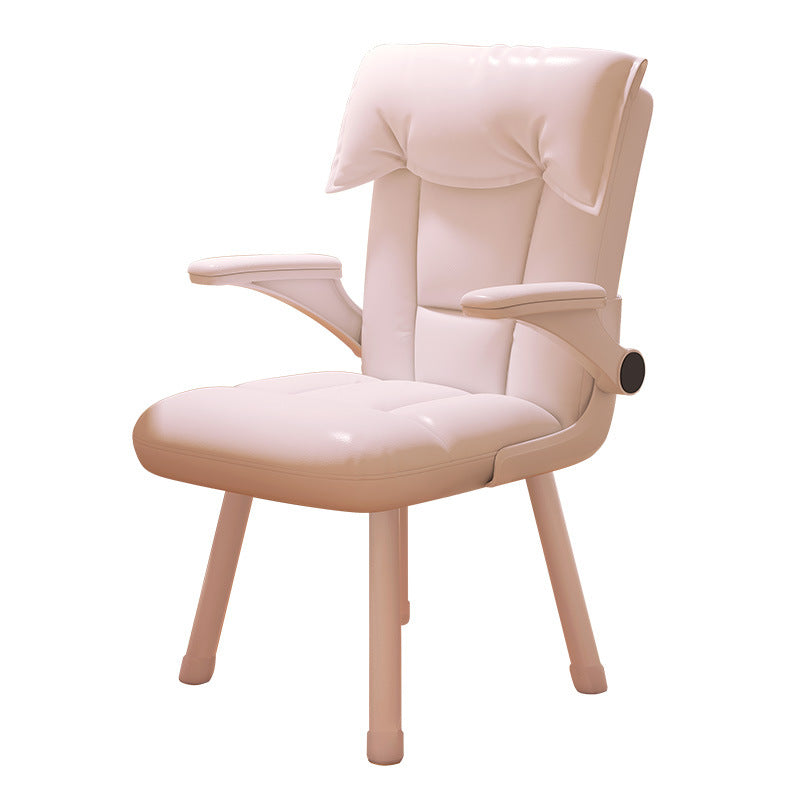 Chaise de bureau en bois massif rembourrée de tissu technique carré tufté nordique contemporain avec dossier et accoudoirs pour bureau à domicile 