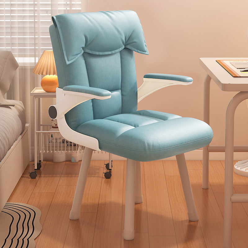 Chaise de bureau en bois massif rembourrée de tissu technique carré tufté nordique contemporain avec dossier et accoudoirs pour bureau à domicile 