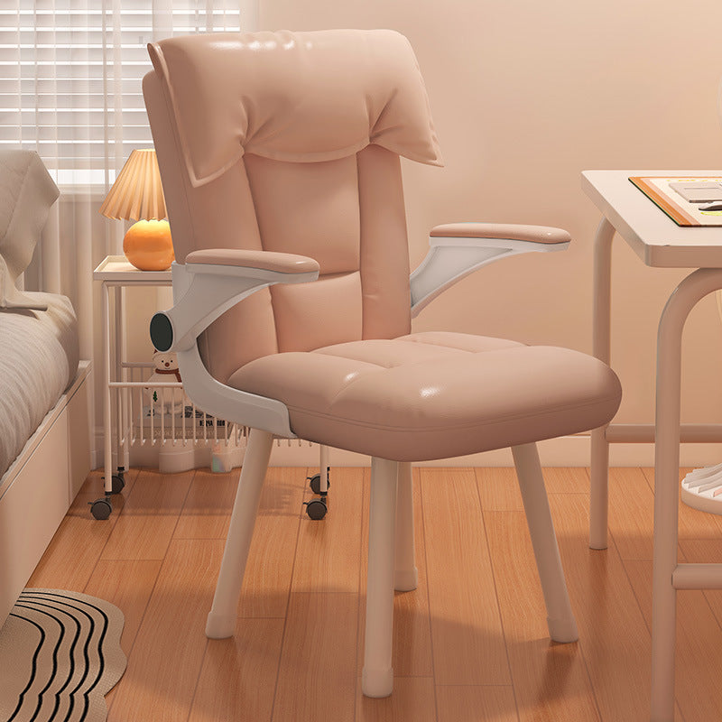 Chaise de bureau en bois massif rembourrée de tissu technique carré tufté nordique contemporain avec dossier et accoudoirs pour bureau à domicile 