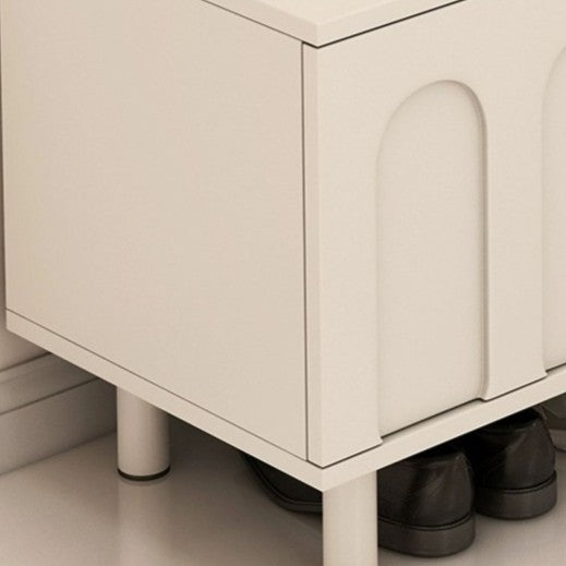 Moderner multifunktionaler Schuhbank aus MDF im nordischen Stil, 2-stufiges Schuhregal für den Eingangsbereich 