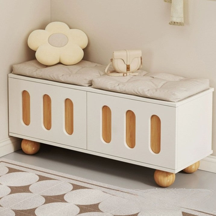 Contemporary Nordic Solid Wood Multi-Function Shoe Bench 2-Tier Shoe Organizer Rack For Entryway