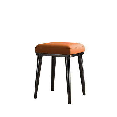Tabouret de coiffeuse empilable en acier inoxydable avec rembourrage en cuir microfibre carré de luxe contemporain pour chambre 