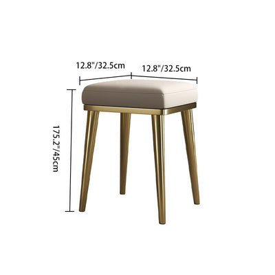 Tabouret de coiffeuse empilable en acier inoxydable avec rembourrage en cuir microfibre carré de luxe contemporain pour chambre 