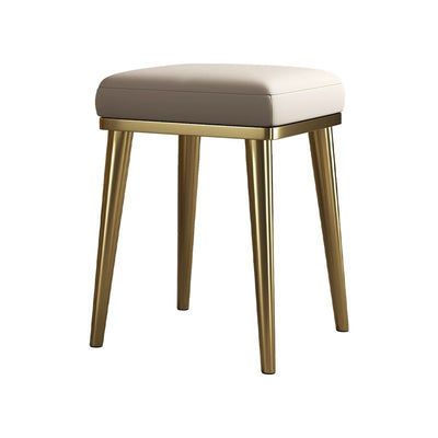 Tabouret de coiffeuse empilable en acier inoxydable avec rembourrage en cuir microfibre carré de luxe contemporain pour chambre 