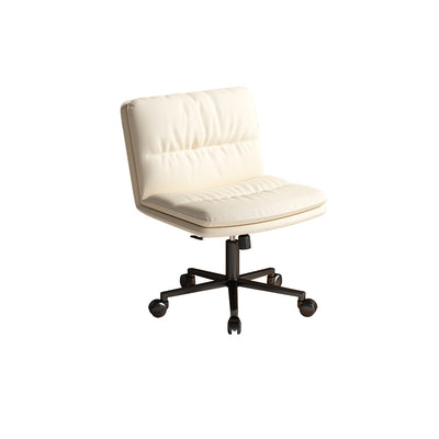 Moderner Mid-Century Faux-Leder gepolsterter Fünfspeichen-Rollenfuß höhenverstellbarer Drehstuhl armlos für das Home Office 